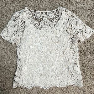 Lace top, size large. Attached tank top. Pet and smoke free home.